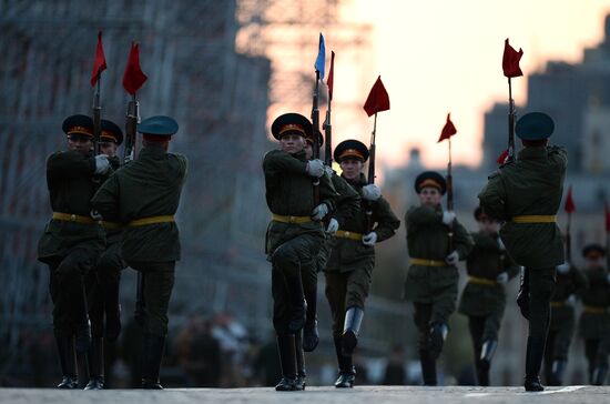 Victory Day Parade rehearsal on Red Square in Moscow