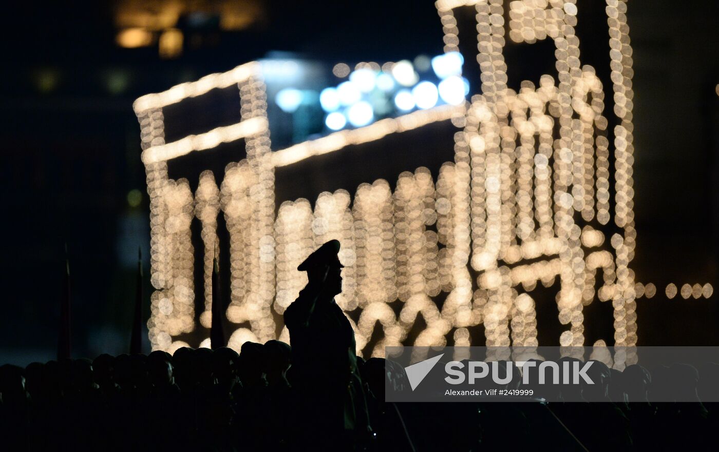 Victory Day Parade rehearsal on Red Square in Moscow