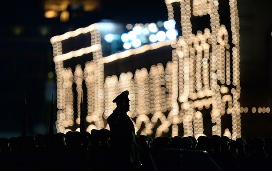 Victory Day Parade rehearsal on Red Square in Moscow