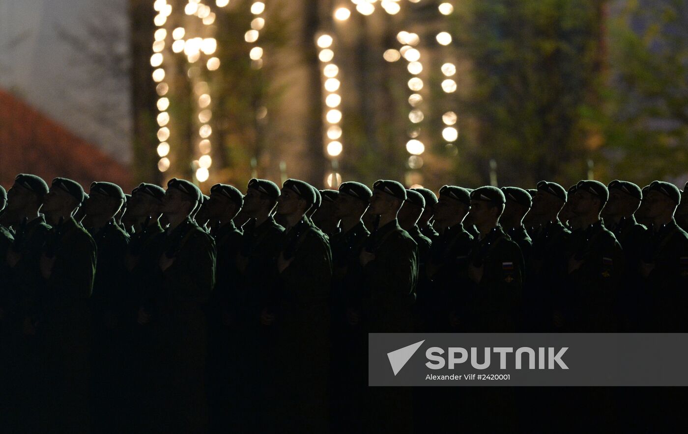 Victory Day Parade rehearsal on Red Square in Moscow