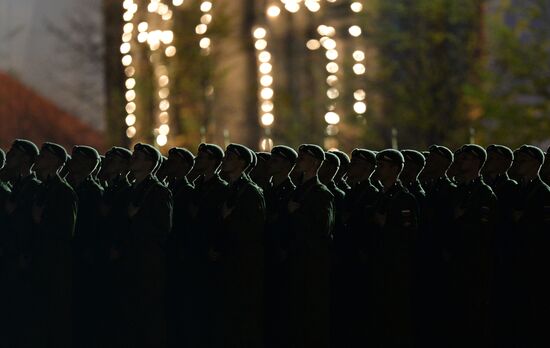 Victory Day Parade rehearsal on Red Square in Moscow