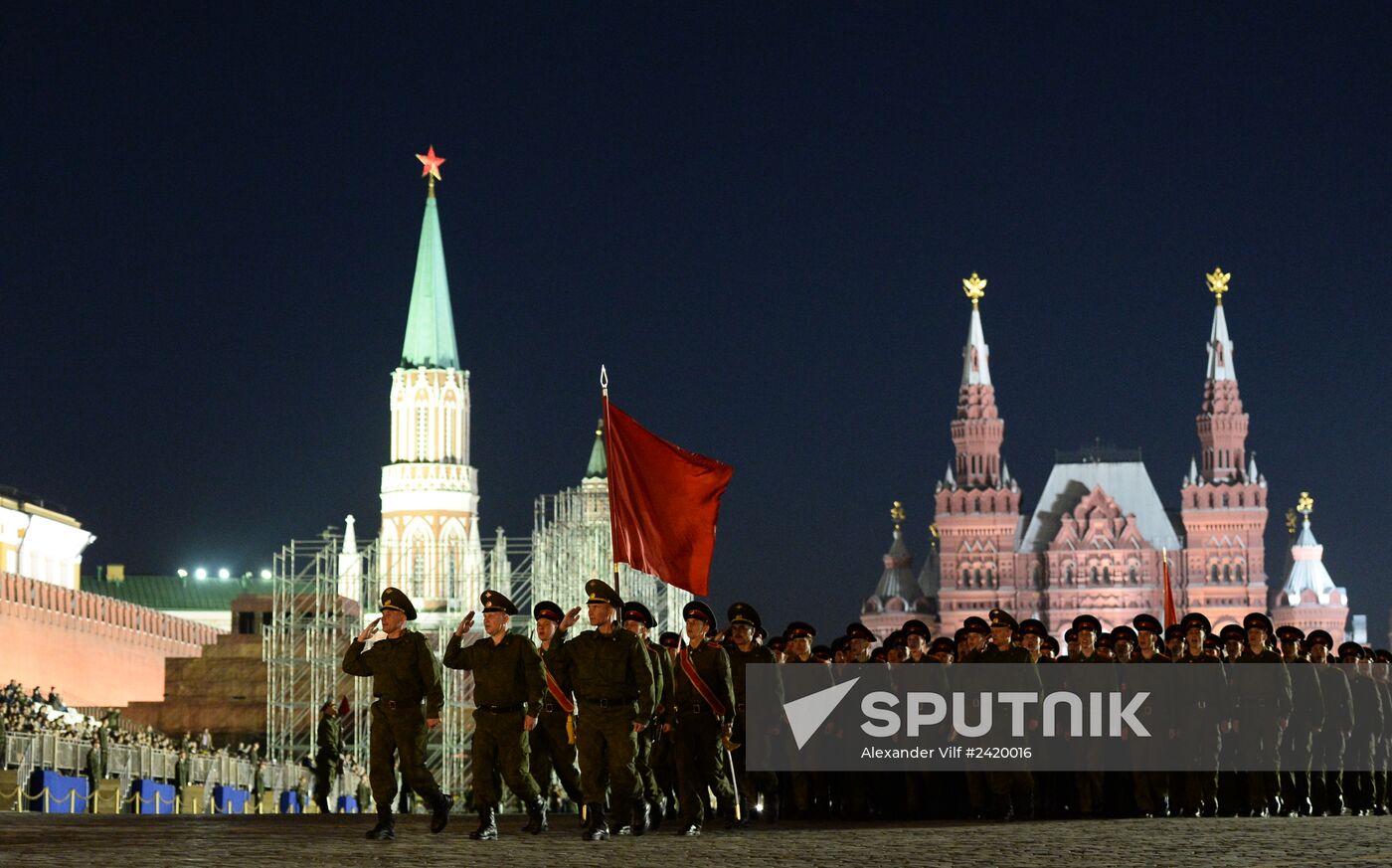 Victory Day Parade rehearsal on Red Square in Moscow