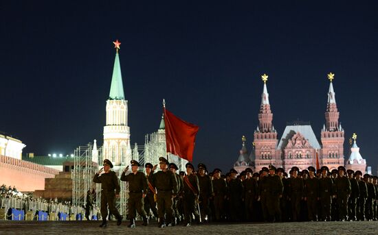 Victory Day Parade rehearsal on Red Square in Moscow
