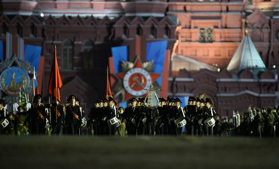 Victory Day Parade rehearsal on Red Square in Moscow