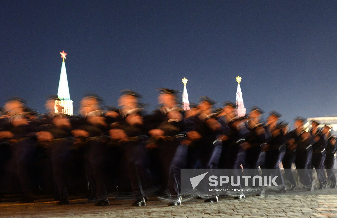 Victory Day Parade rehearsal on Red Square in Moscow