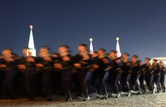 Victory Day Parade rehearsal on Red Square in Moscow