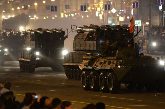 Victory Day Parade rehearsal on Red Square in Moscow