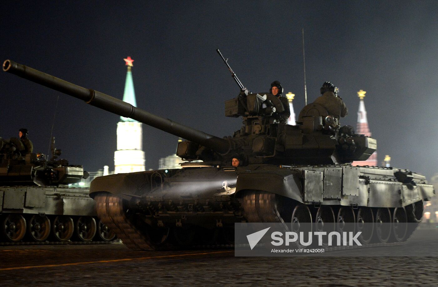 Victory Day Parade rehearsal on Red Square in Moscow