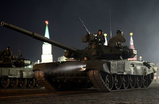 Victory Day Parade rehearsal on Red Square in Moscow