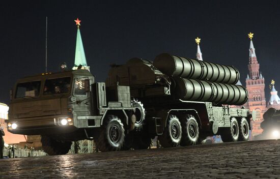 Victory Day Parade rehearsal on Red Square in Moscow