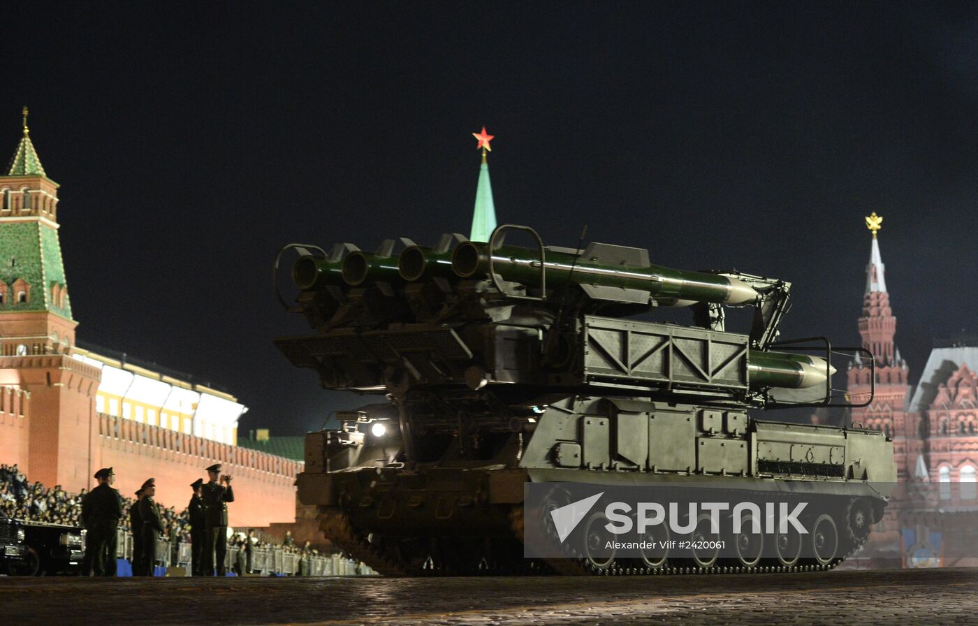 Victory Day Parade rehearsal on Red Square in Moscow