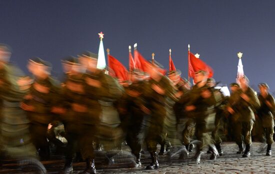 Victory Day Parade rehearsal on Red Square in Moscow