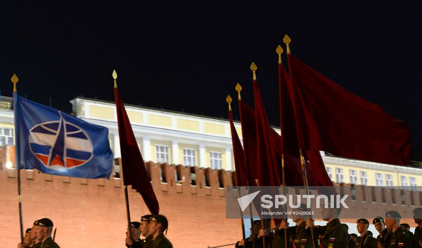 Victory Day Parade rehearsal on Red Square in Moscow