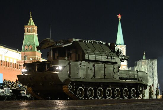 Victory Day Parade rehearsal on Red Square in Moscow