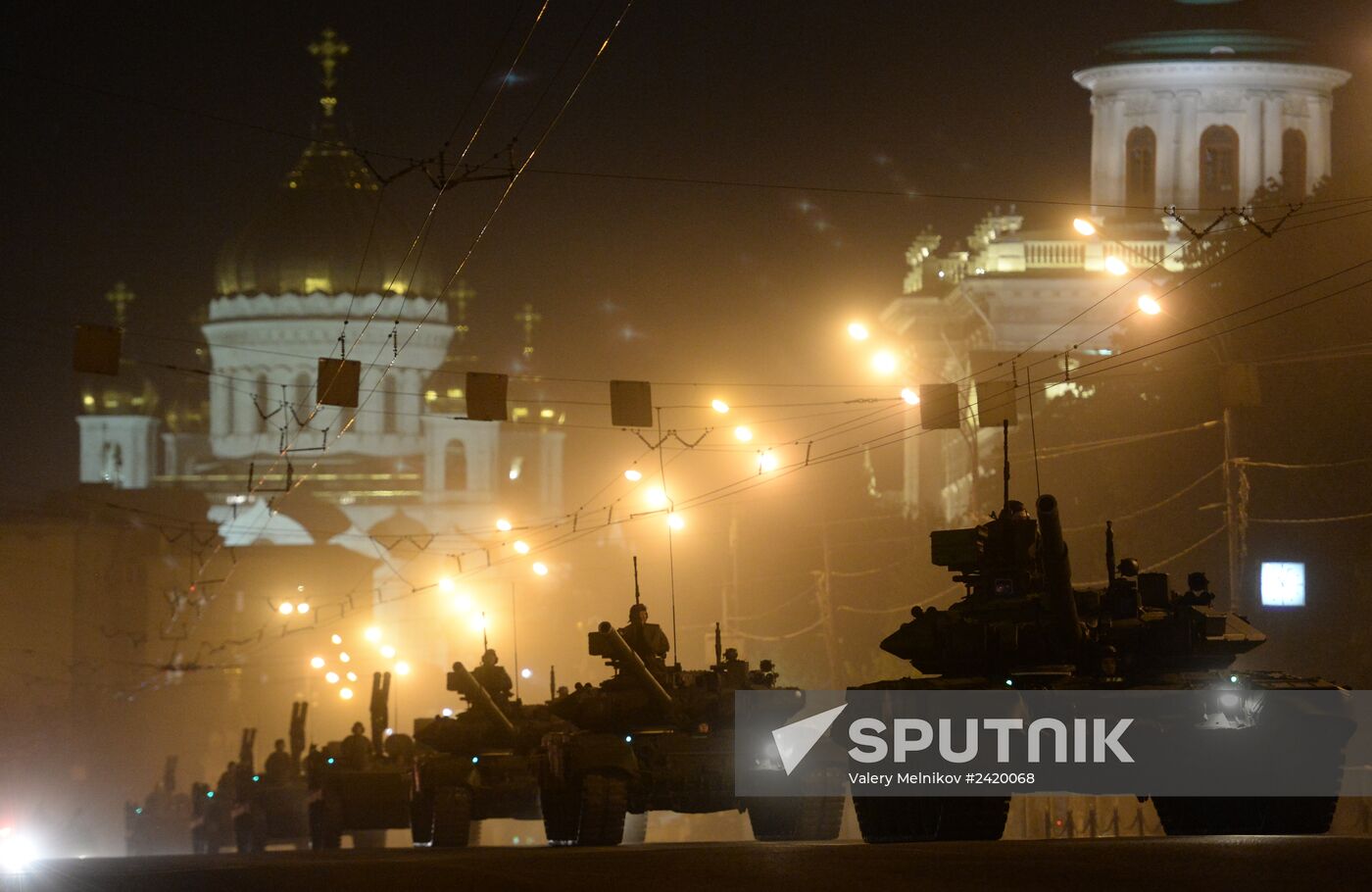 Victory Day Parade rehearsal on Red Square in Moscow