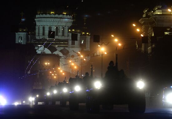 Victory Day Parade rehearsal on Red Square in Moscow