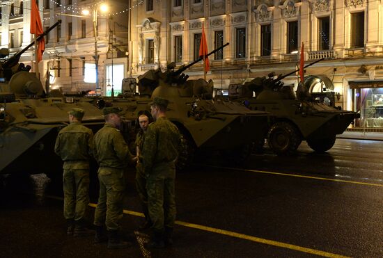 Victory Day Parade rehearsal on Red Square in Moscow