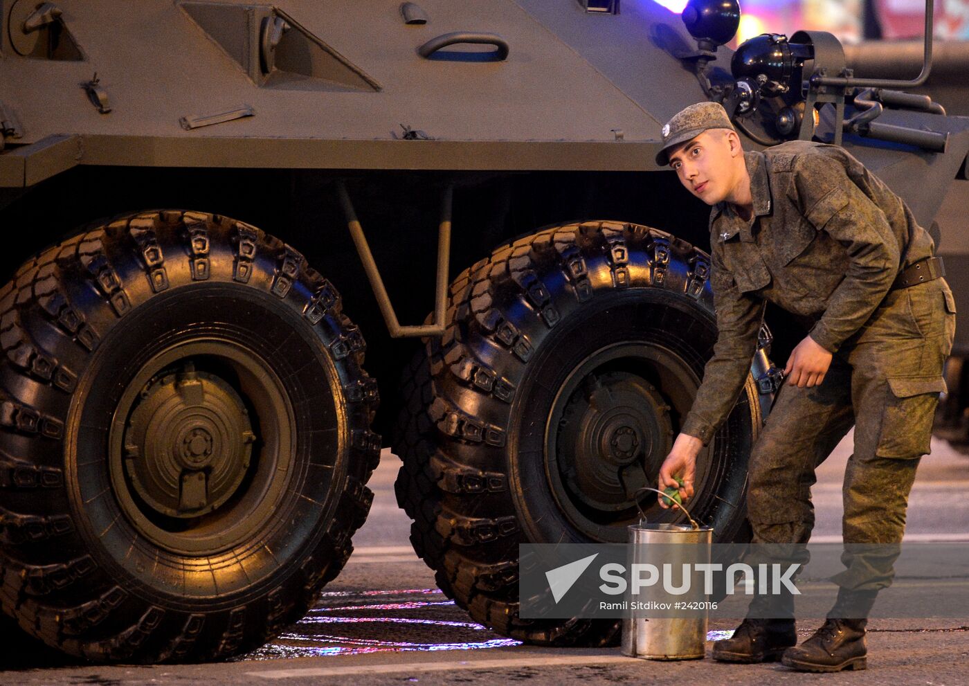 Victory Day Parade rehearsal on Red Square in Moscow