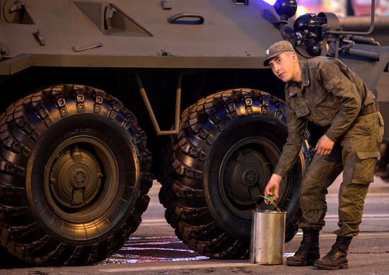 Victory Day Parade rehearsal on Red Square in Moscow