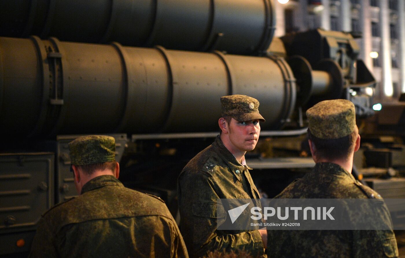 Victory Day Parade rehearsal on Red Square in Moscow