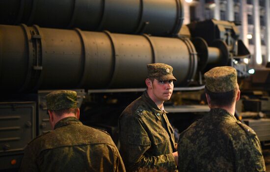 Victory Day Parade rehearsal on Red Square in Moscow