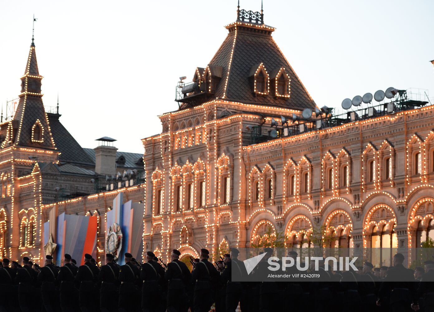 Victory Day Parade rehearsal on Red Square in Moscow