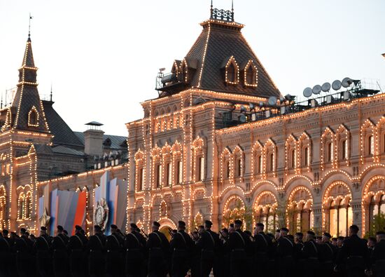 Victory Day Parade rehearsal on Red Square in Moscow