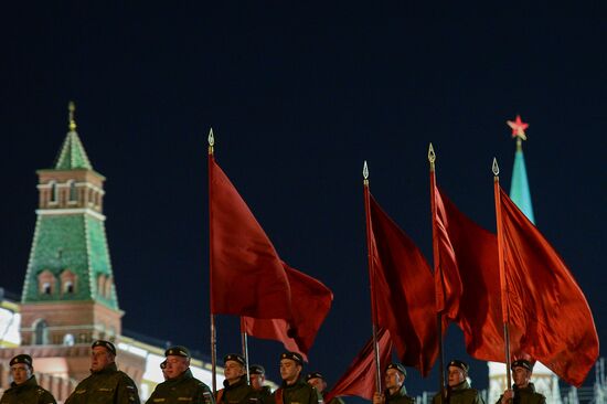 Victory Day Parade rehearsal on Red Square in Moscow