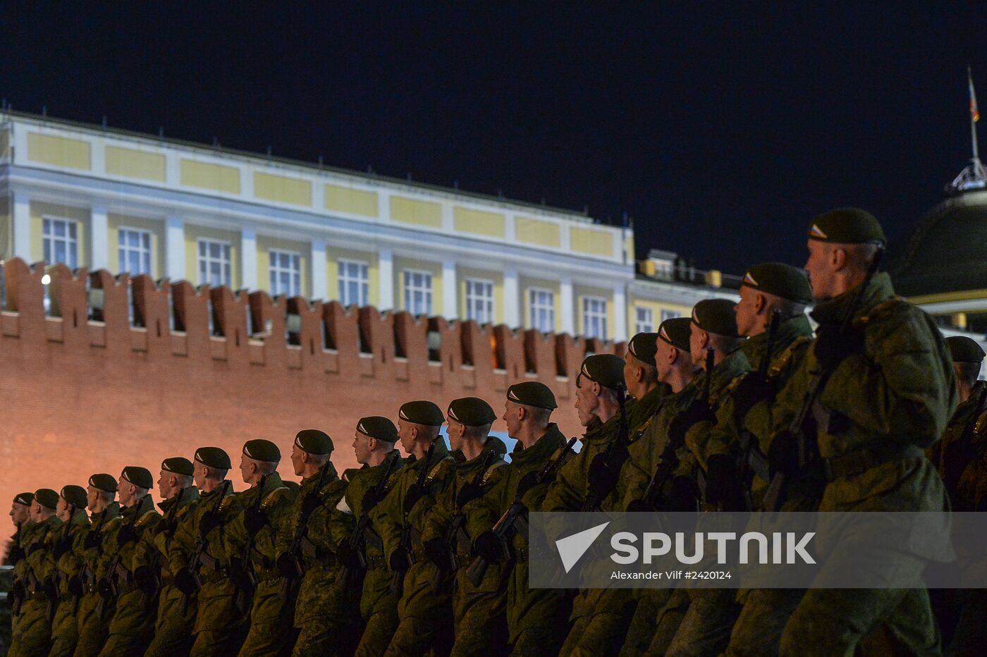Victory Day Parade rehearsal on Red Square in Moscow