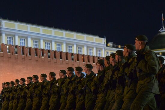 Victory Day Parade rehearsal on Red Square in Moscow