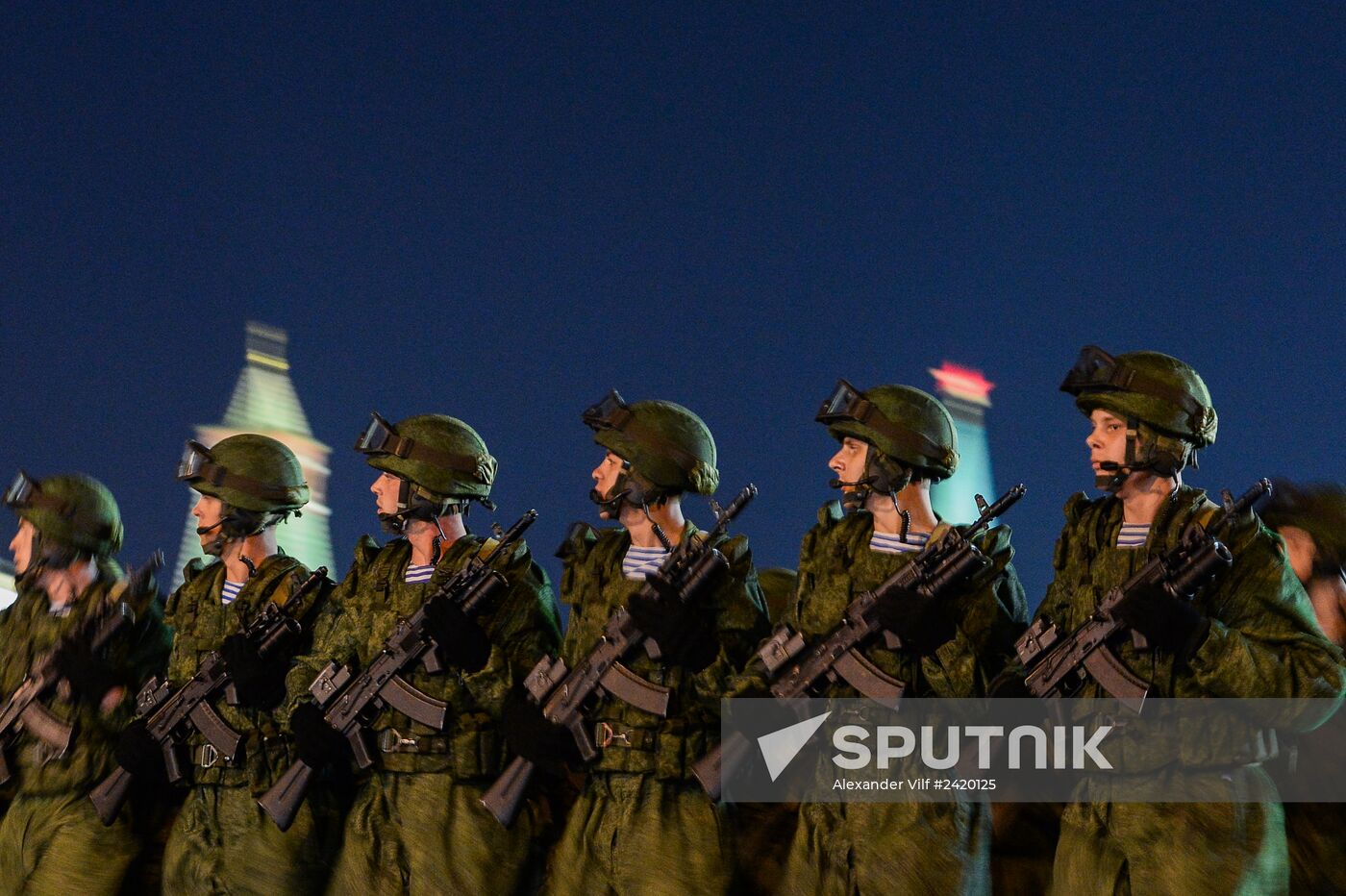 Victory Day Parade rehearsal on Red Square in Moscow
