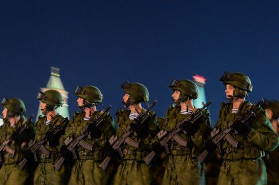 Victory Day Parade rehearsal on Red Square in Moscow