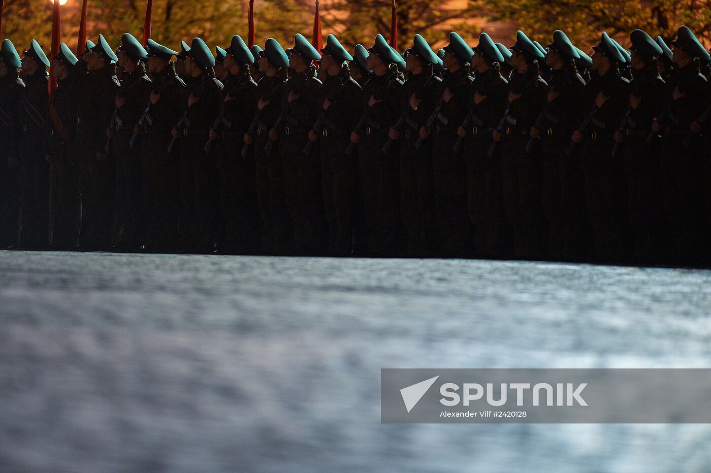 Victory Day Parade rehearsal on Red Square in Moscow