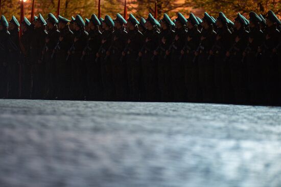 Victory Day Parade rehearsal on Red Square in Moscow