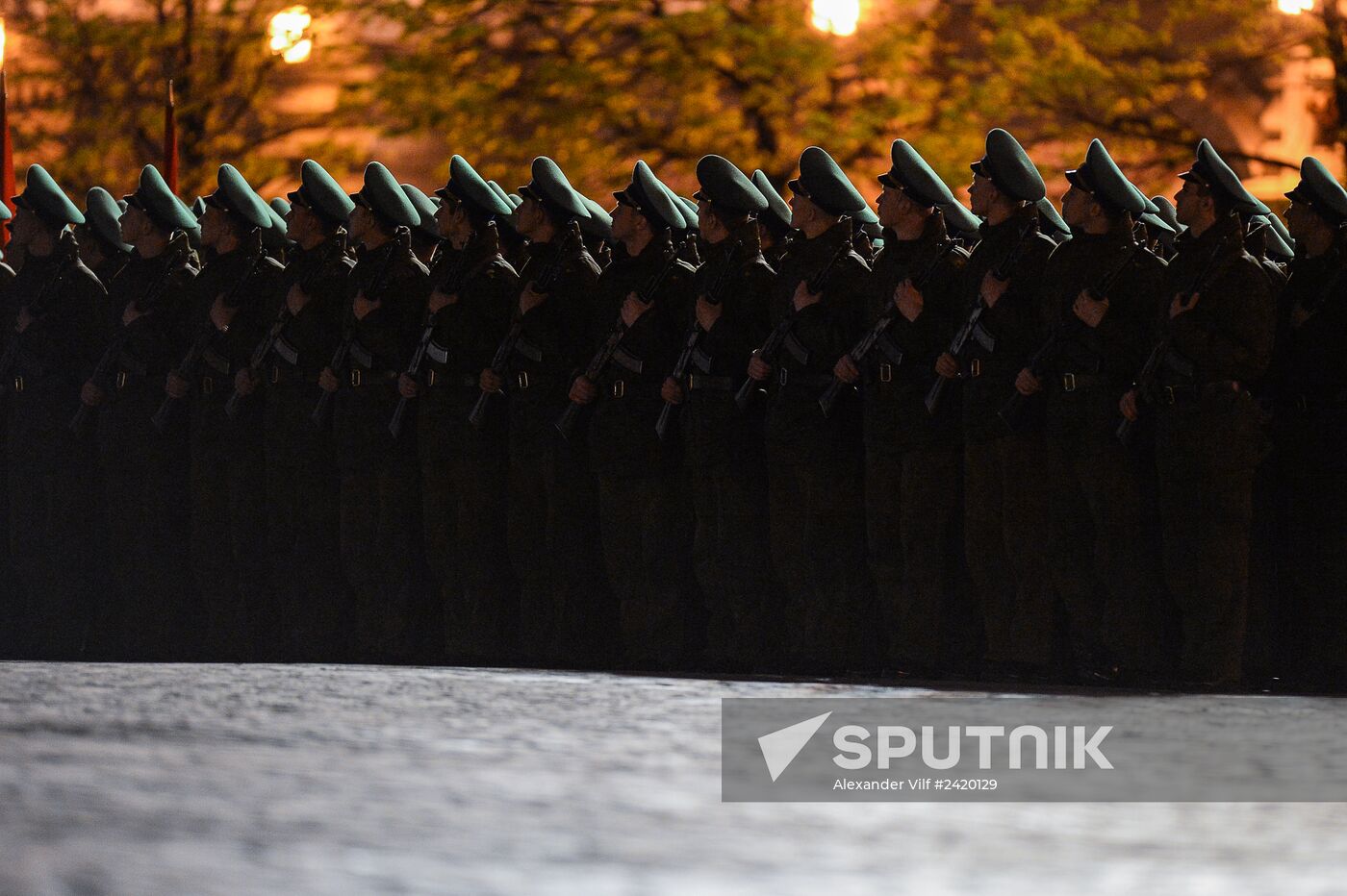 Victory Day Parade rehearsal on Red Square in Moscow