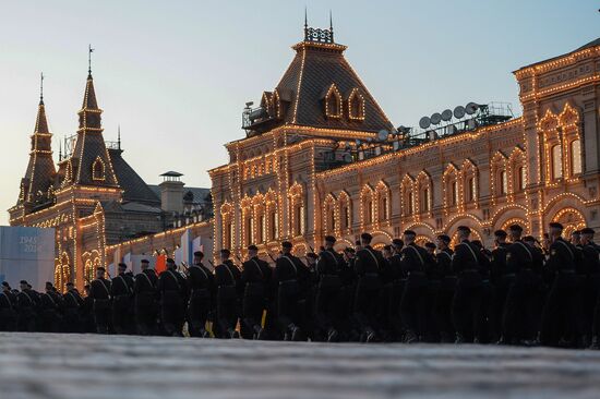 Victory Day Parade rehearsal on Red Square in Moscow