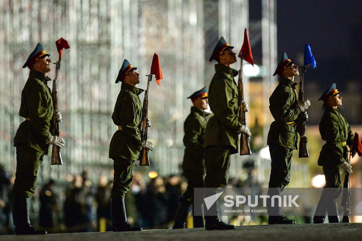 Victory Day Parade rehearsal on Red Square in Moscow