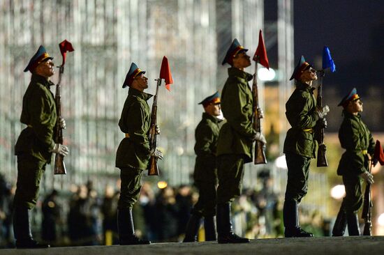 Victory Day Parade rehearsal on Red Square in Moscow
