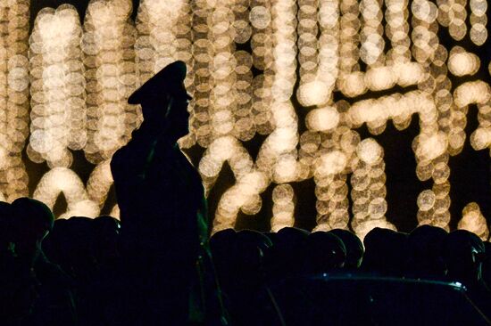 Victory Day Parade rehearsal on Red Square in Moscow