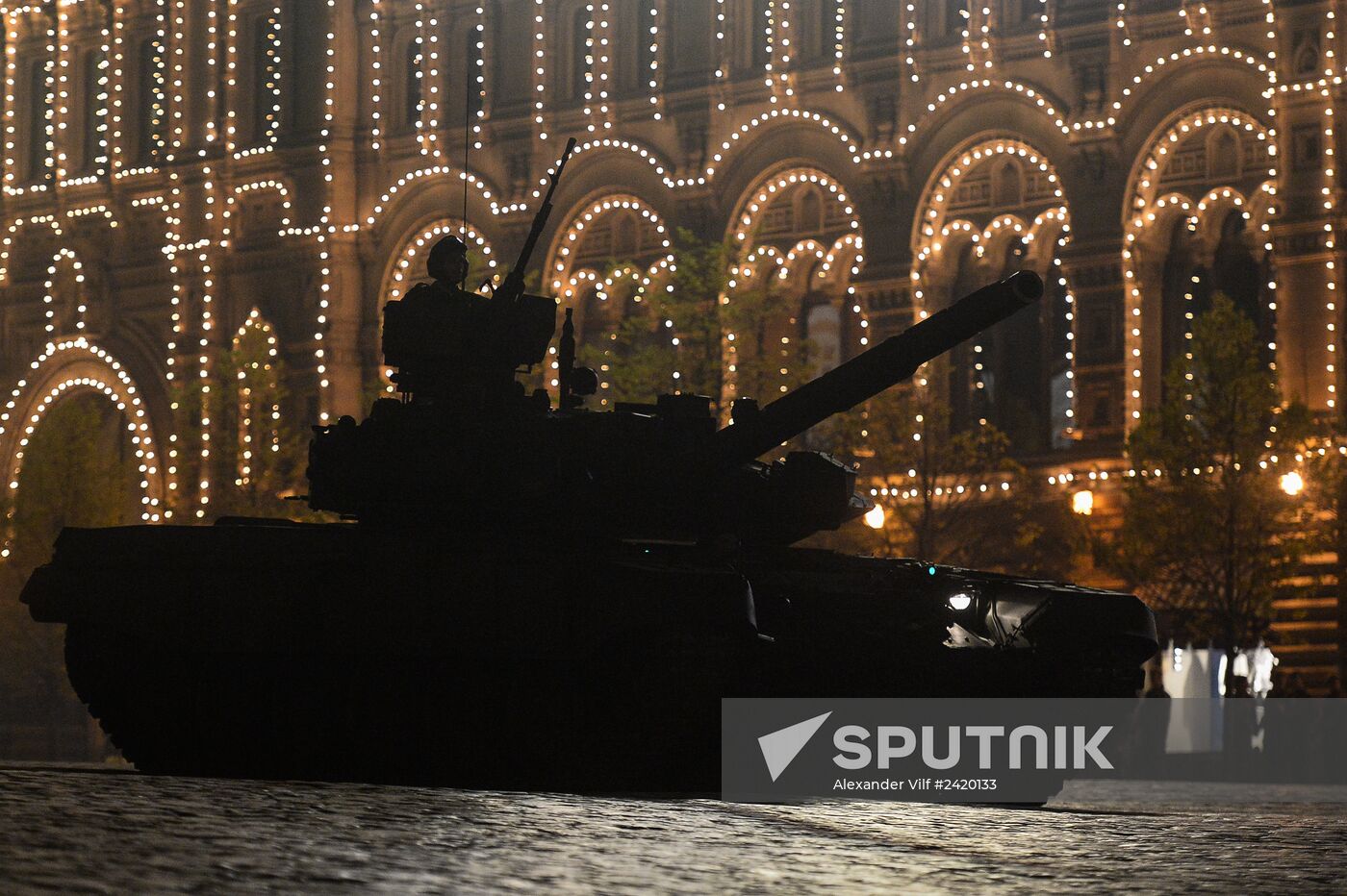 Victory Day Parade rehearsal on Red Square in Moscow