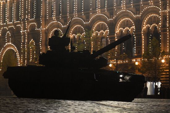 Victory Day Parade rehearsal on Red Square in Moscow