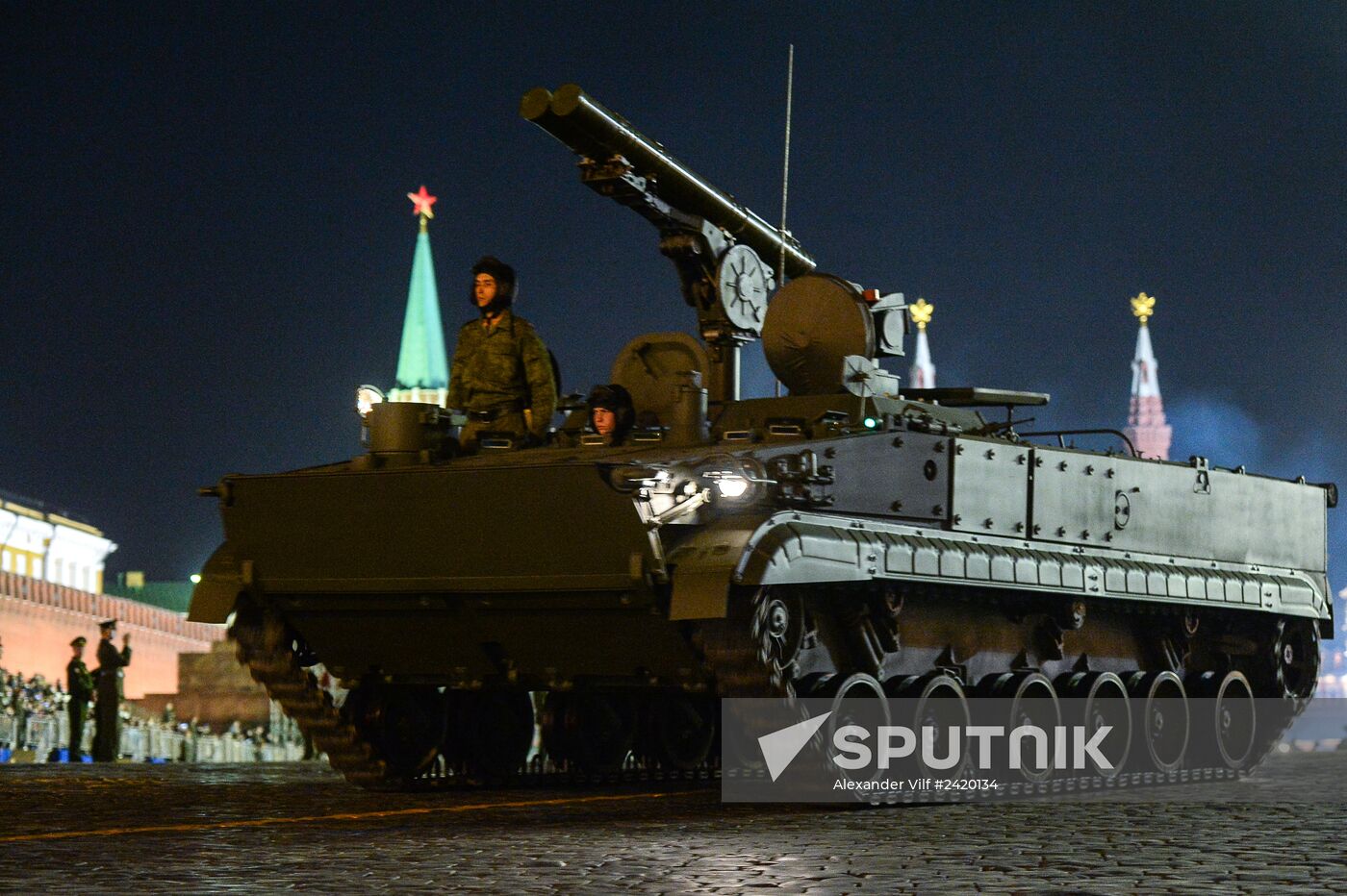 Victory Day Parade rehearsal on Red Square in Moscow