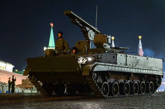 Victory Day Parade rehearsal on Red Square in Moscow