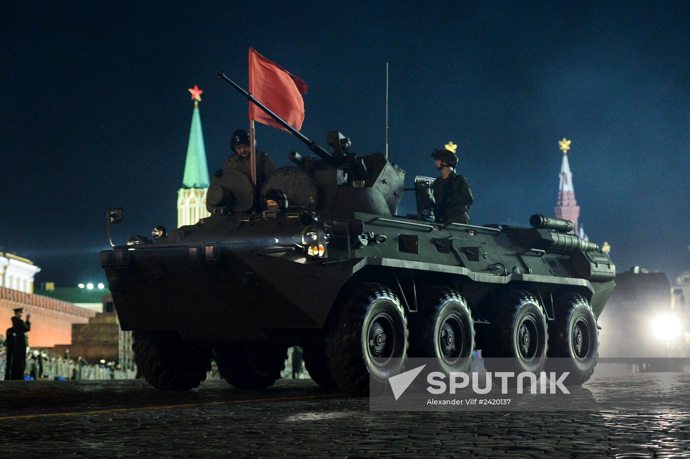 Victory Day Parade rehearsal on Red Square in Moscow