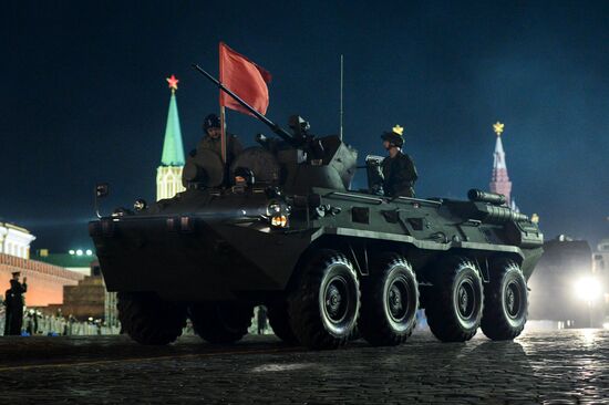 Victory Day Parade rehearsal on Red Square in Moscow