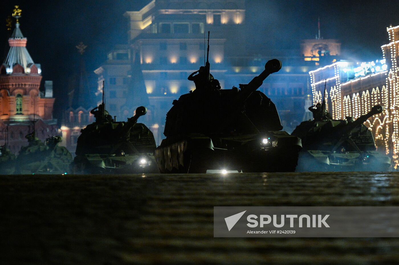 Victory Day Parade rehearsal on Red Square in Moscow
