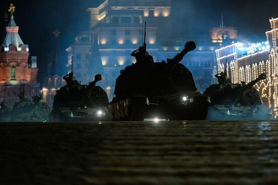 Victory Day Parade rehearsal on Red Square in Moscow