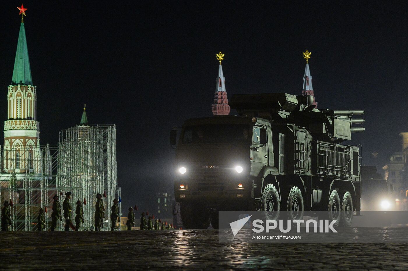 Victory Day Parade rehearsal on Red Square in Moscow