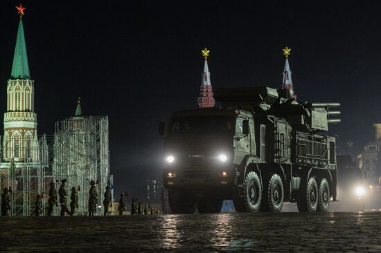 Victory Day Parade rehearsal on Red Square in Moscow