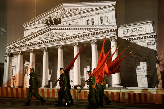 Victory Day Parade rehearsal on Red Square in Moscow